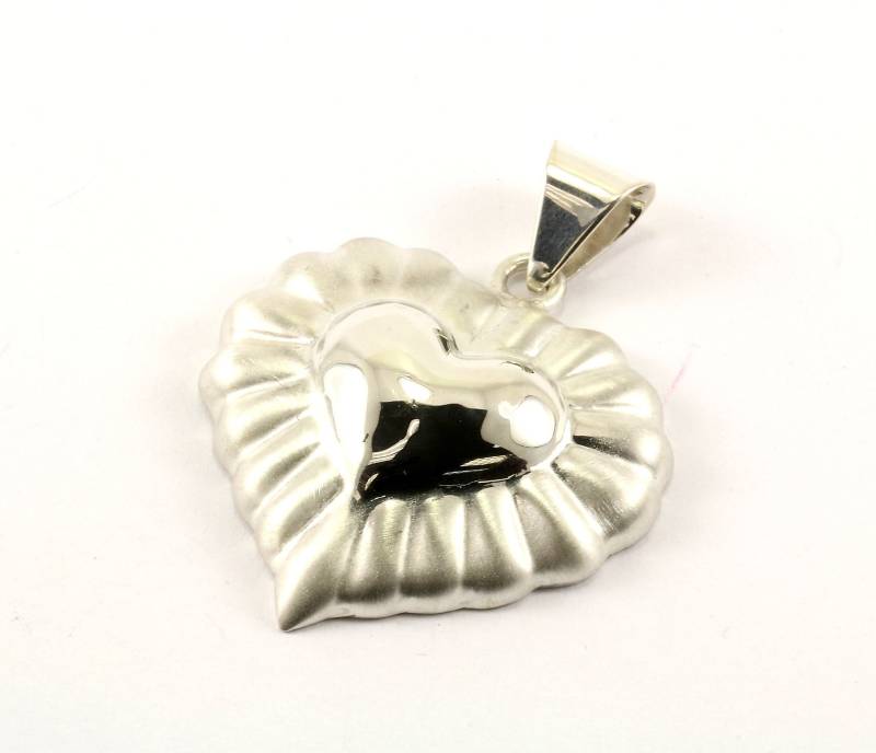 Vintage Herz Form Design Anhänger 925 Sterling Silber Pd 709-E von GabrielStar