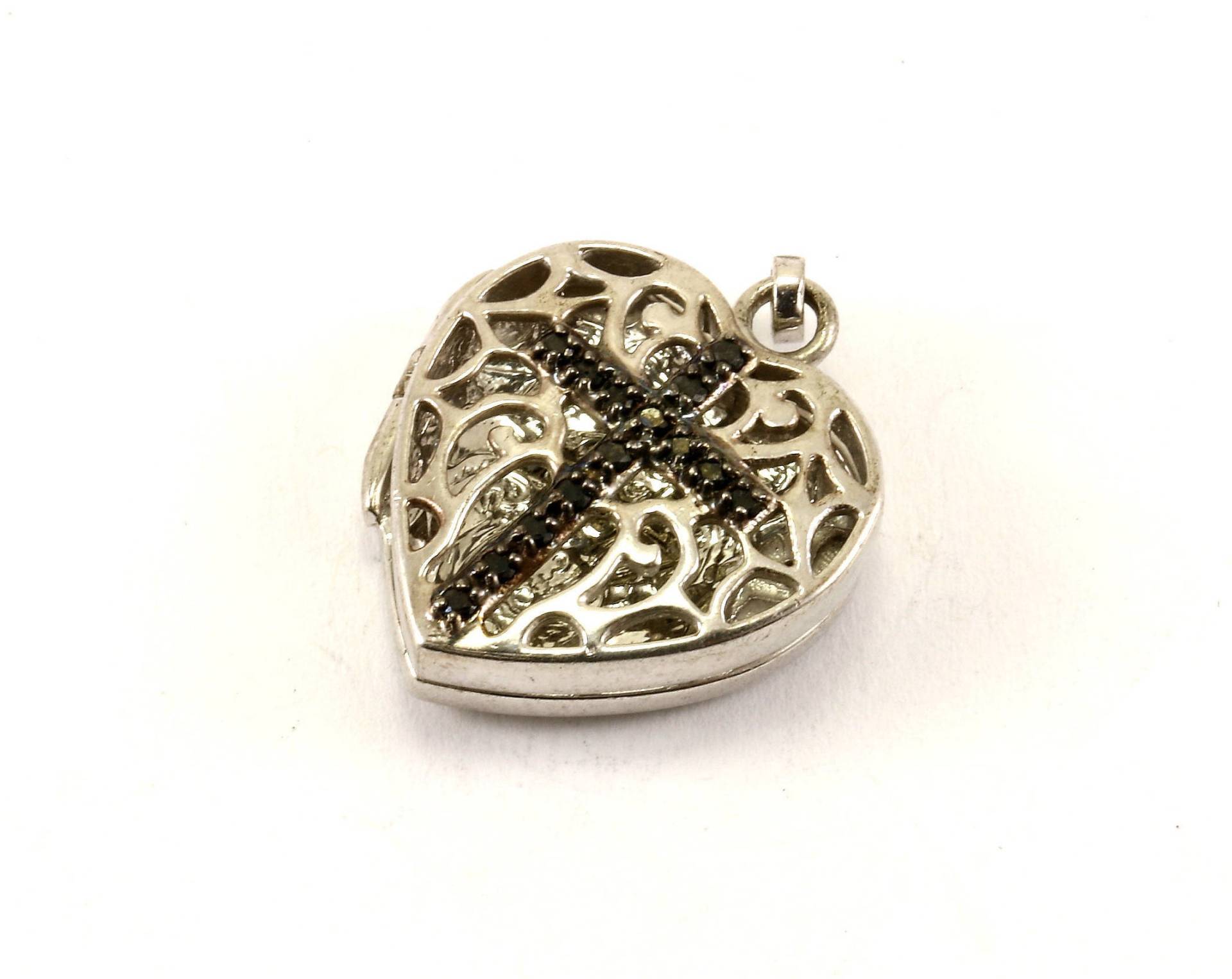 Vintage Herz Geformt Gesperrt Design Anhänger 925 Sterling Pd 1693 von GabrielStar