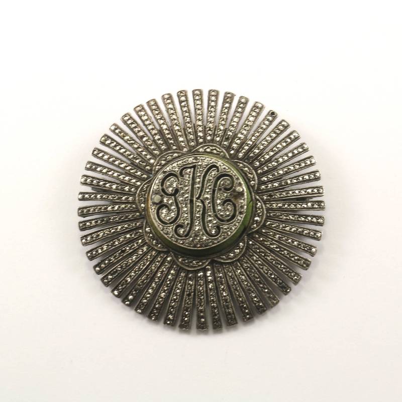 Vintage Initialen "G. K. C." Markasit Pin/Brosche 925 Sterling Bb 857 von GabrielStar