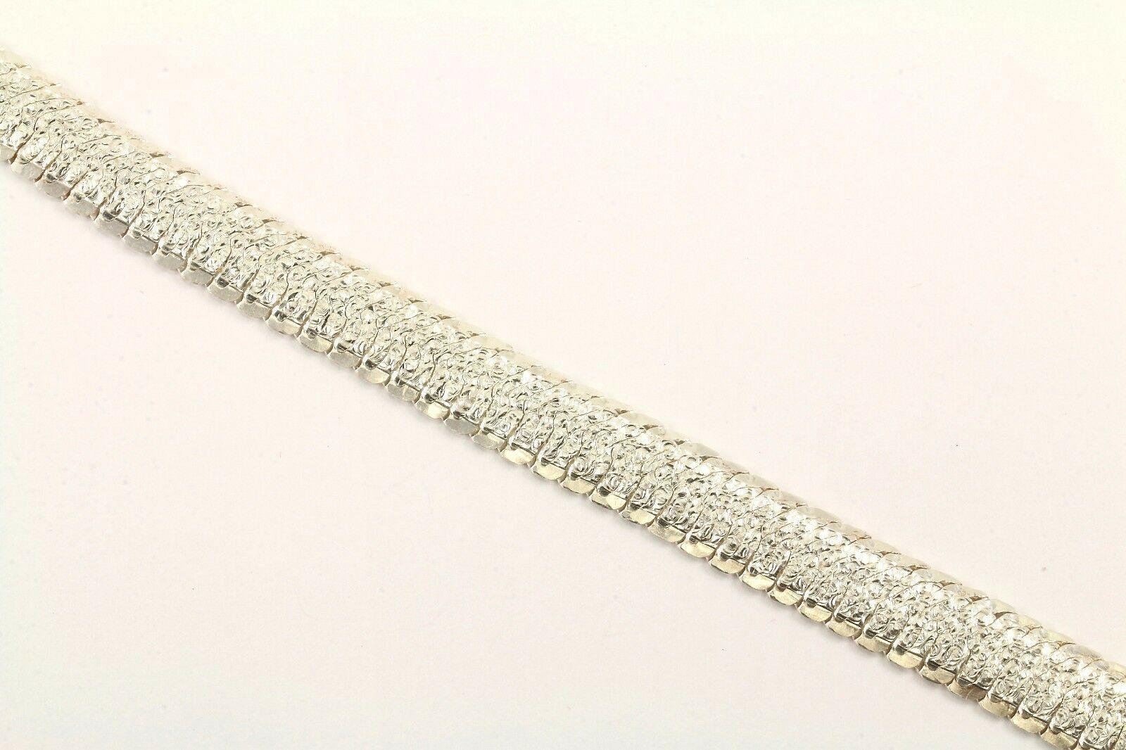 Vintage Italien Herringbone Design Kette Armband Sterling Br 1623(123759780704 von GabrielStar