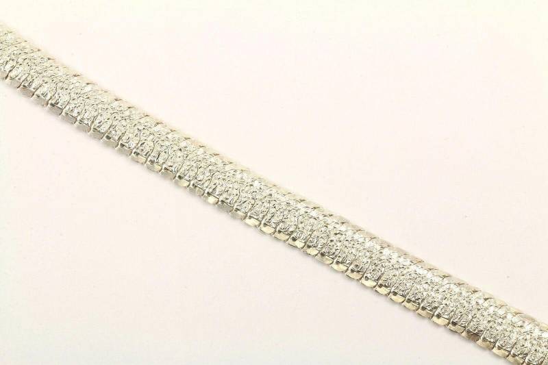 Vintage Italien Herringbone Design Kette Armband Sterling Br 1623(123759780704 von GabrielStar