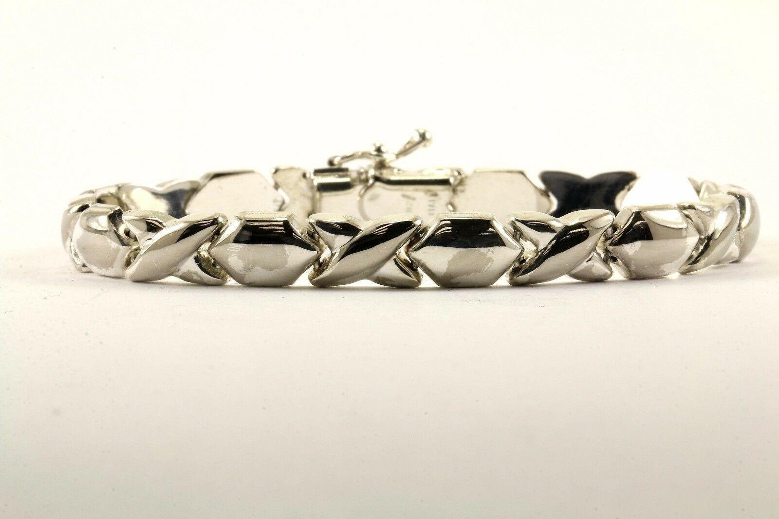Vintage Italien Kreuz Design Link Armband 925 Sterling Br 2655(123720997148 von GabrielStar