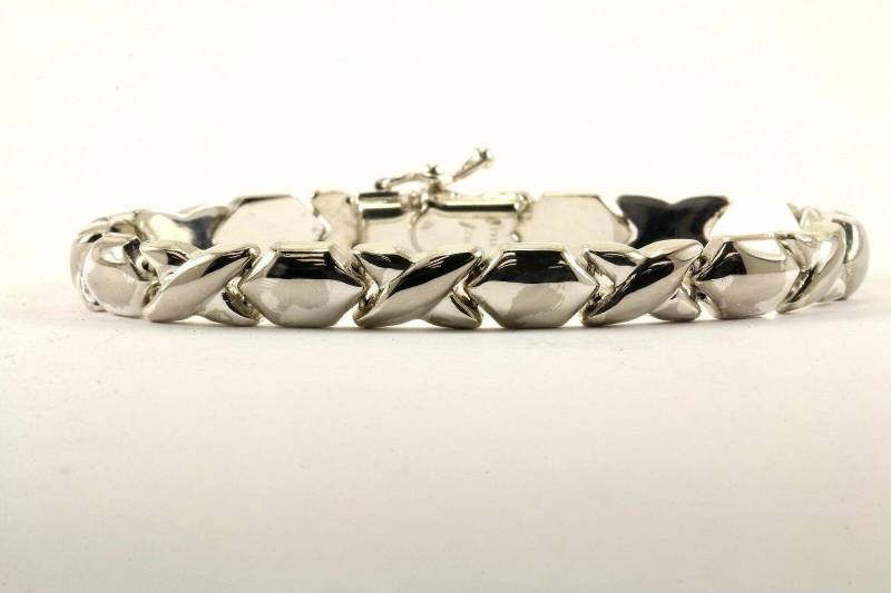 Vintage Italien Kreuz Design Link Armband 925 Sterling Br 2655(123720997148 von GabrielStar
