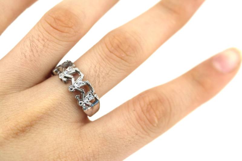 Vintage Kinder Ring Mit Händchen Haltend Design 925 Sterling Rg 3604 von GabrielStar