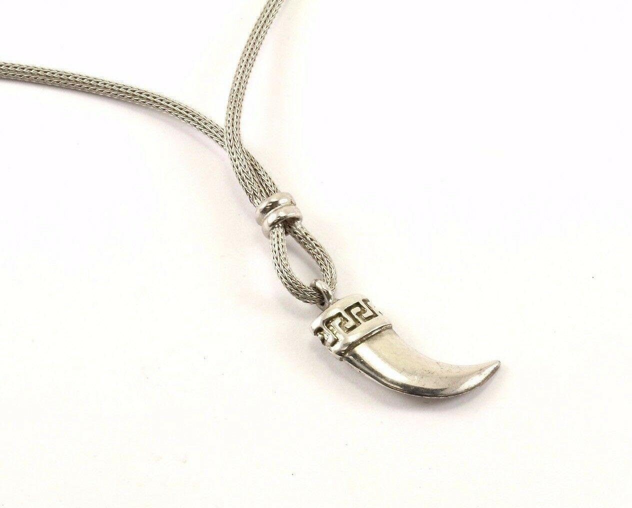 Vintage Klingenzahn Anhänger Design Halskette 925 Sterling Nc 940(123765809483 von GabrielStar