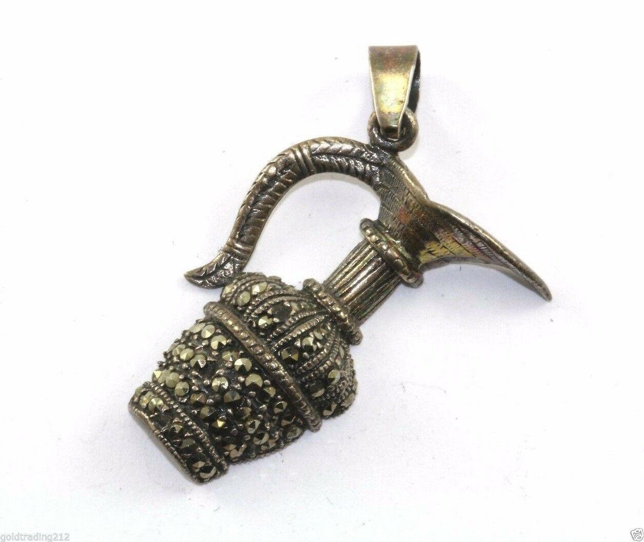 Vintage Marcasite Asian Jar Jug Pitcher Vessel Pendant 925 Sterling Pd 1169 | 273818581749 von GabrielStar
