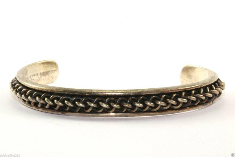 Vintage Mexiko Seil Akzent Sehr Antikes Manschette Armband 925 Sterling Br 1800(123720989868 von GabrielStar