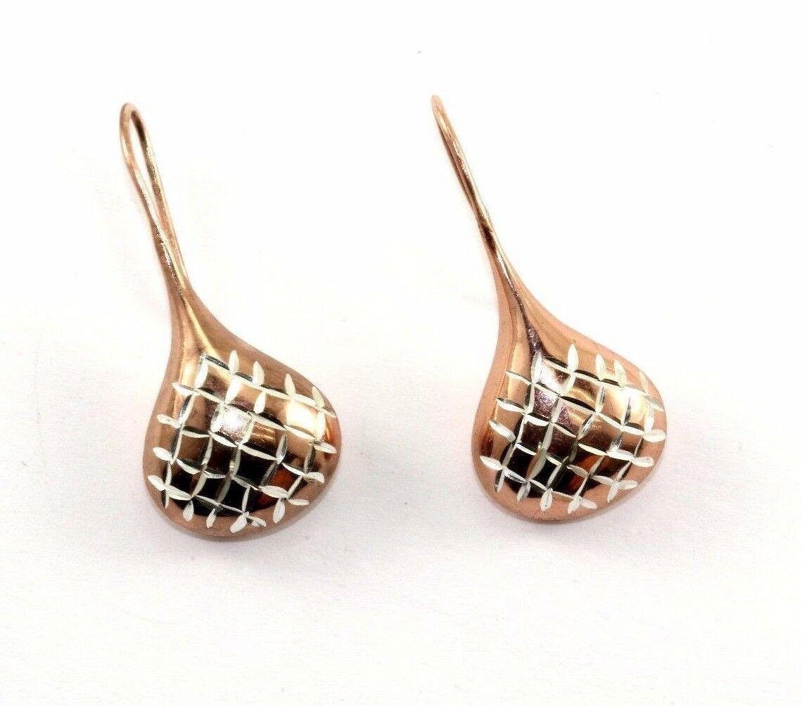Vintage Ohrringe Thai Rose Gold Design Tropfen Sterling 925 Silber Er 711 von GabrielStar
