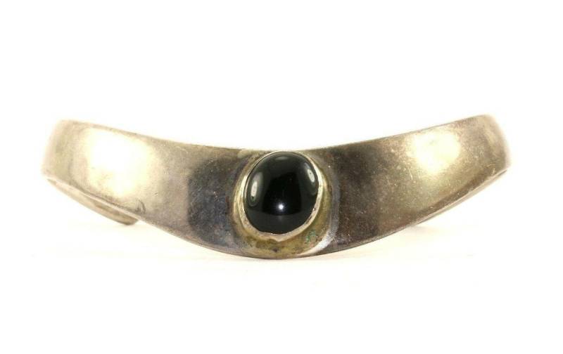 Vintage Oval Onyx Design Armspange 925 Sterling Br 1211(123720989906 von GabrielStar