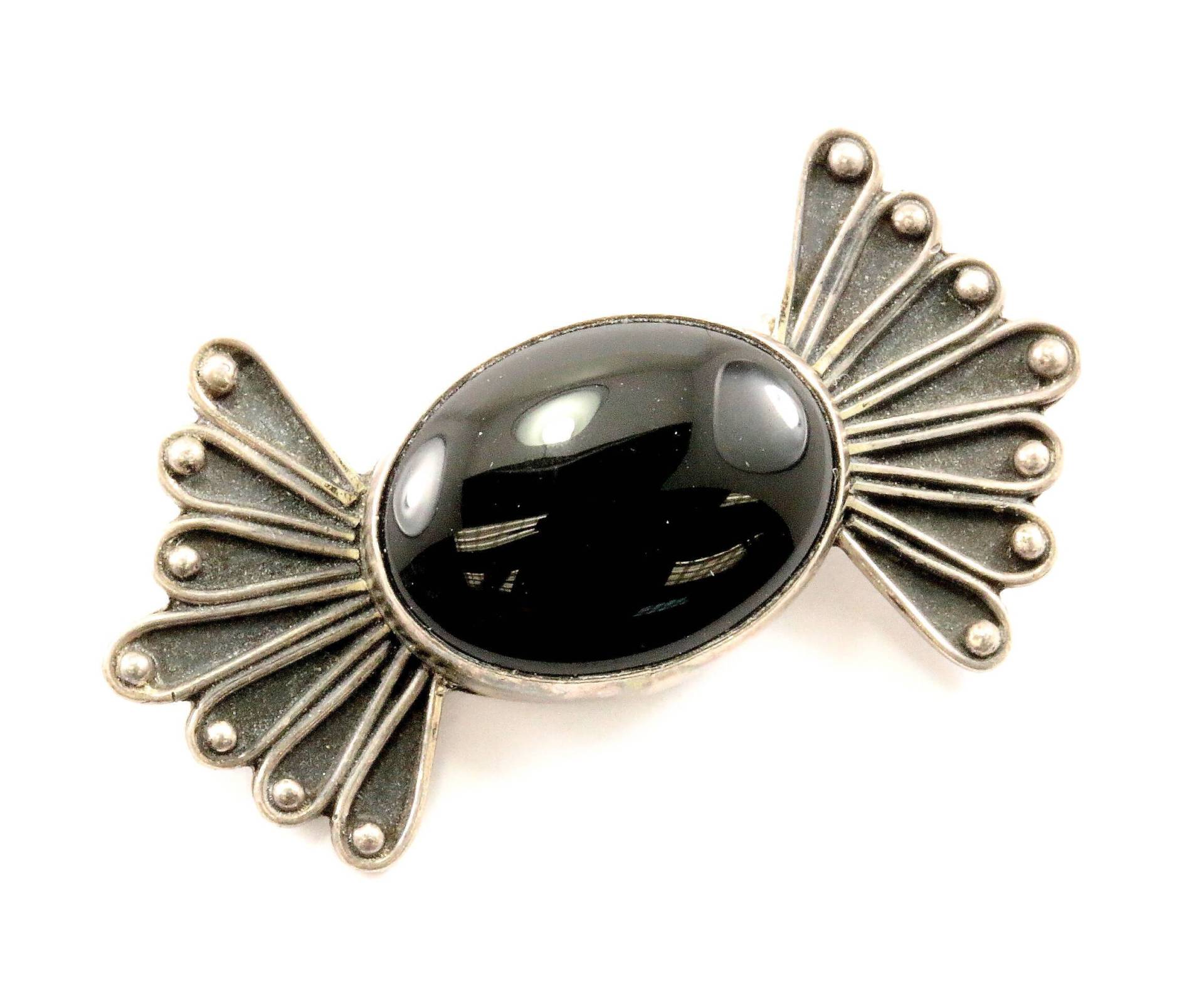 Vintage Oval Onyx Schleife Design Pin/Brosche 925 Sterling Bb 209-E Vintage Oval Onyx Schleife Design Pin/Brosche 925 Sterling Bb 209-E von GabrielStar