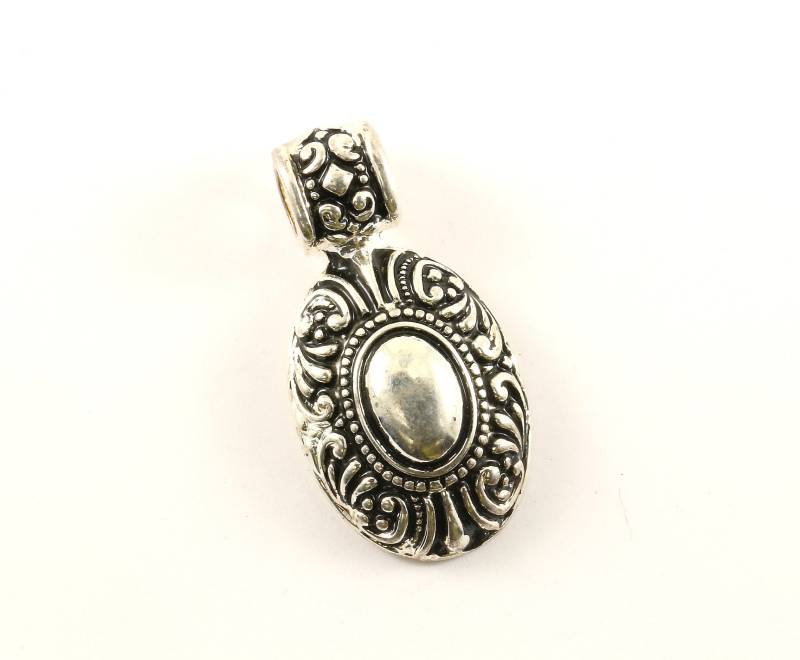 Vintage Oval-Scroll-Design Anhänger 925 Sterling Pd 2035 von GabrielStar