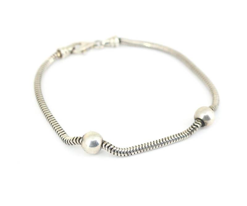 Vintage Perlen Schlicht Charme Ankle Armband Sterling Silber Br 583(123759780671 von GabrielStar