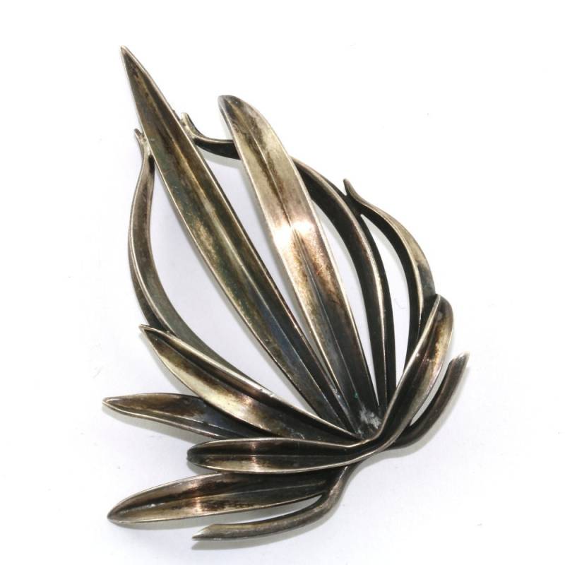 Vintage Pflanze Blätter Form Pin/Brosche 925 Sterling Bb 372 von GabrielStar