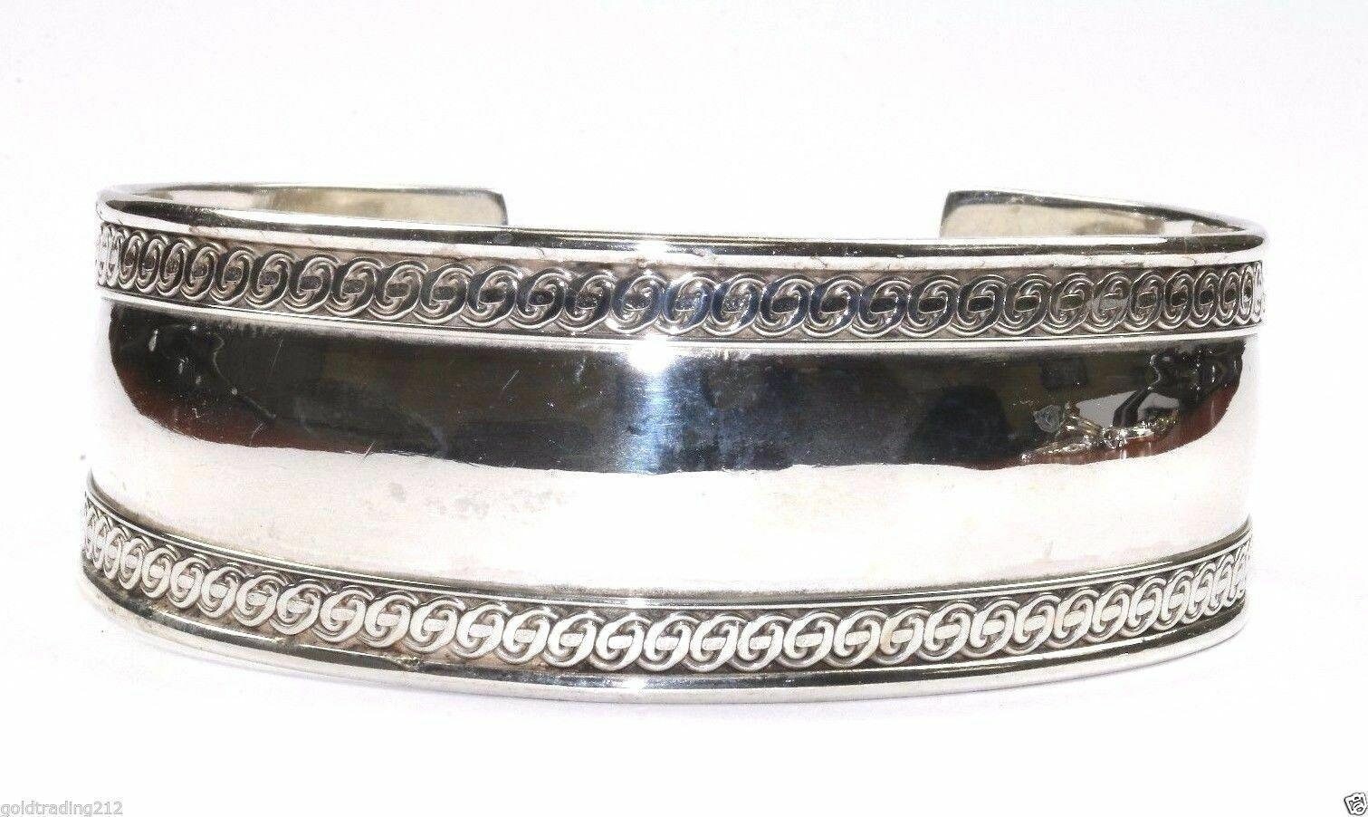 Vintage Polierter Spiegel 1 in Dicker Geflochtener Armreif 925 Sterling Br 1252(123720989889 von GabrielStar