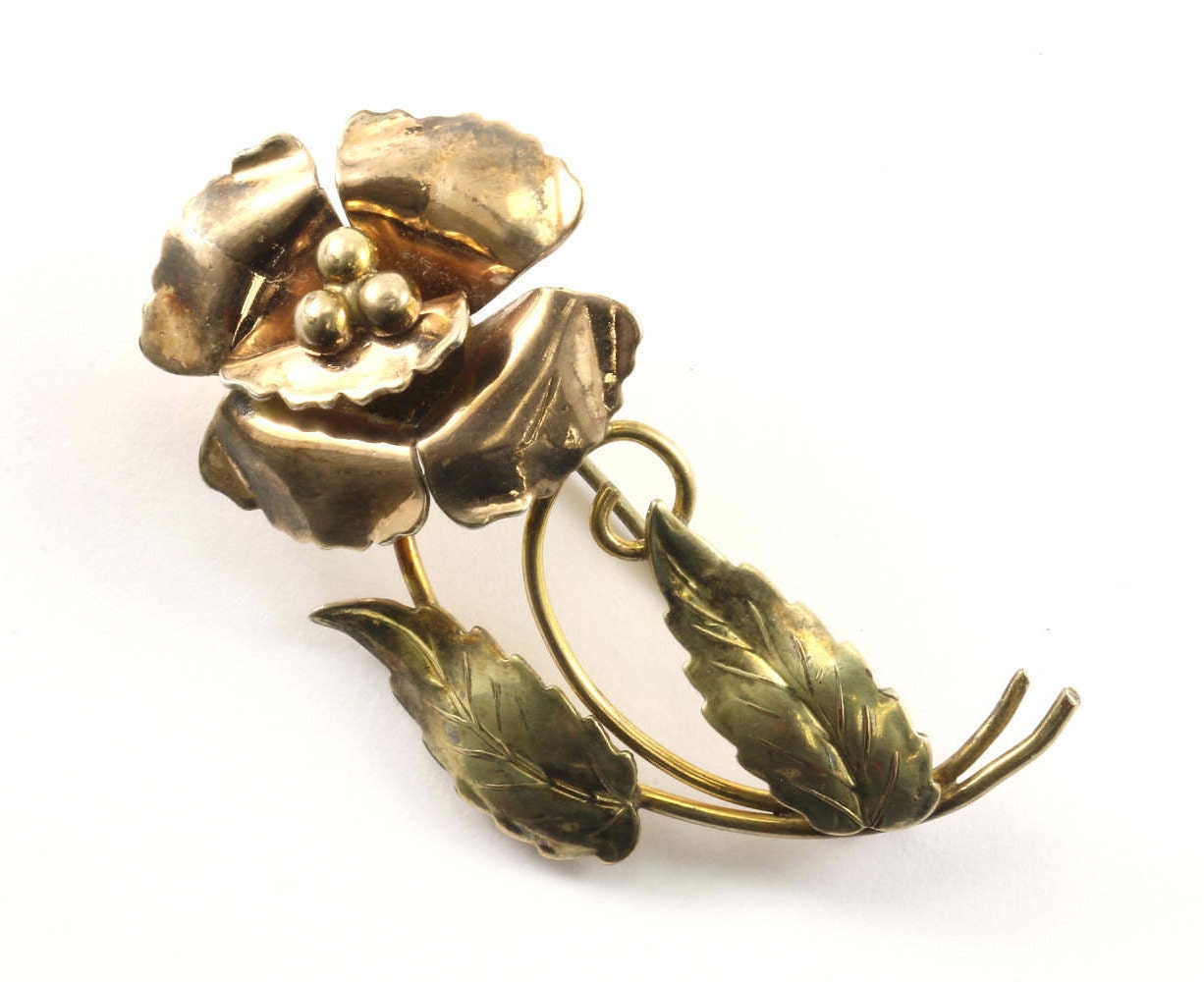 Vintage Raigh 1/20 12K Gold Filled Blume Anstecknadel/Brosche 925 Sterling Bb 347 Vintage Raigh 1/20 12K Gold Filled Blume Anstecknadel/Brosche 925 Sterling Bb 347 von GabrielStar