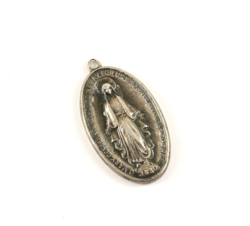 Vintage Religiöse Maria Miraculous Design Anhänger 925 Sterling Pd 1024 von GabrielStar