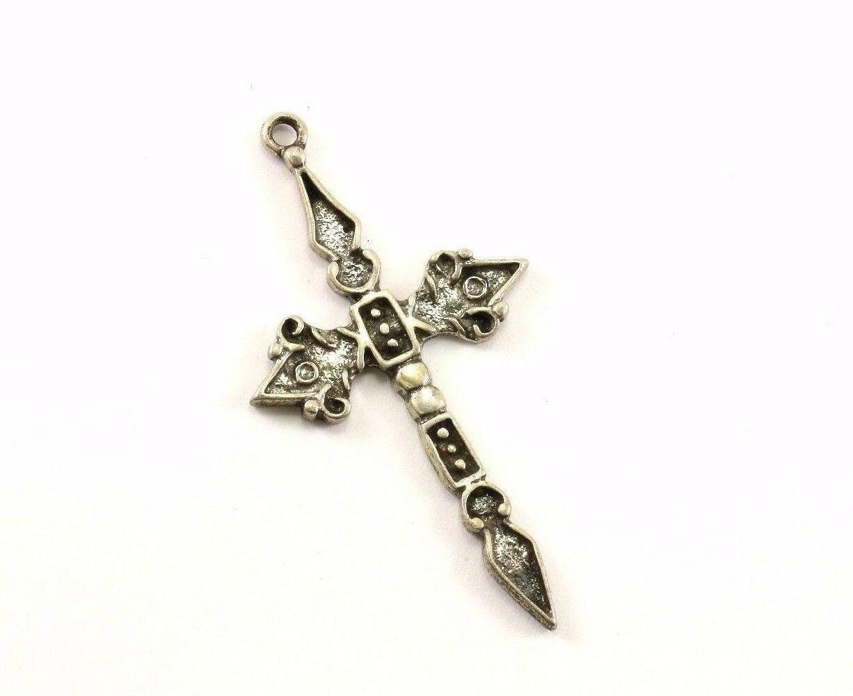 Vintage Religious Scroll Cross Pendant 925 Sterling Pd 1736 von GabrielStar