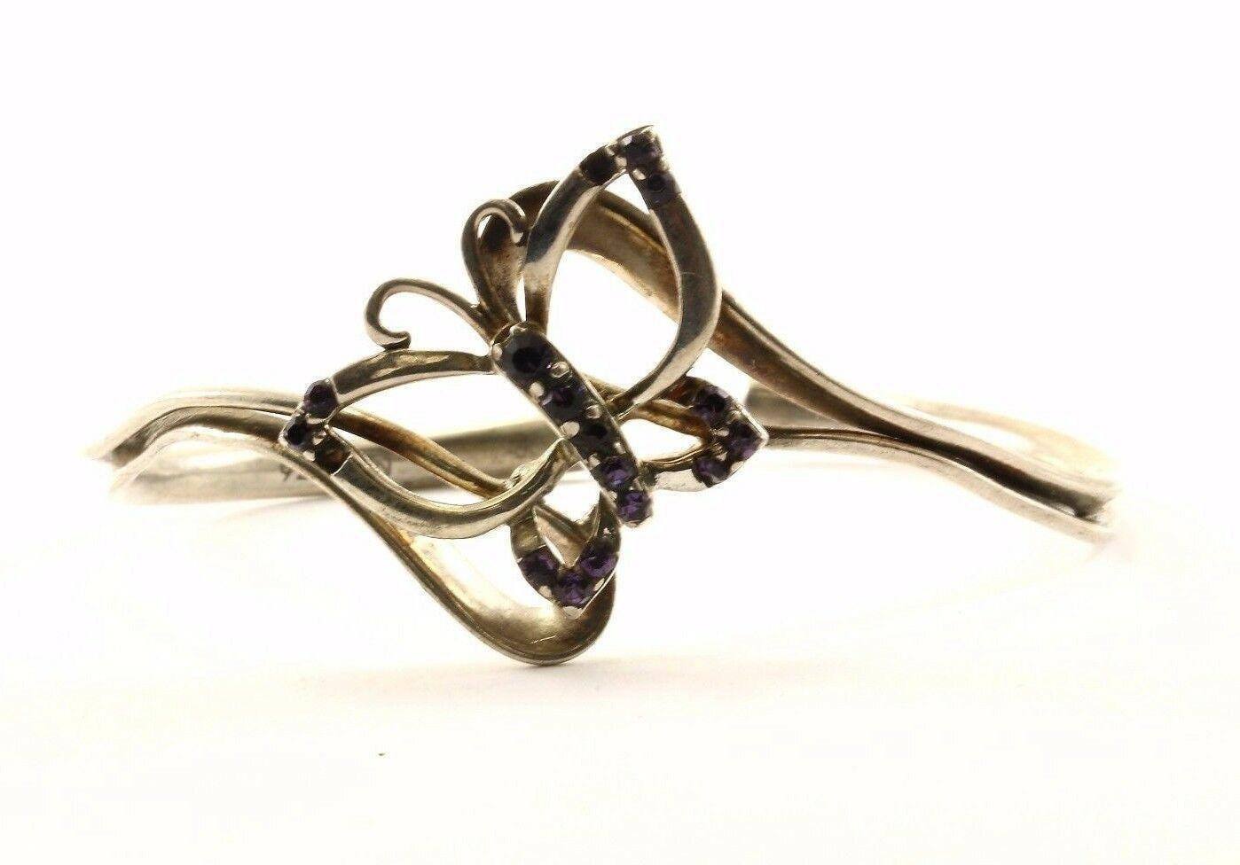 Vintage Schmetterling Kristall Design Manschette Armband Sterling Silber Br 2900(123759778123 von GabrielStar