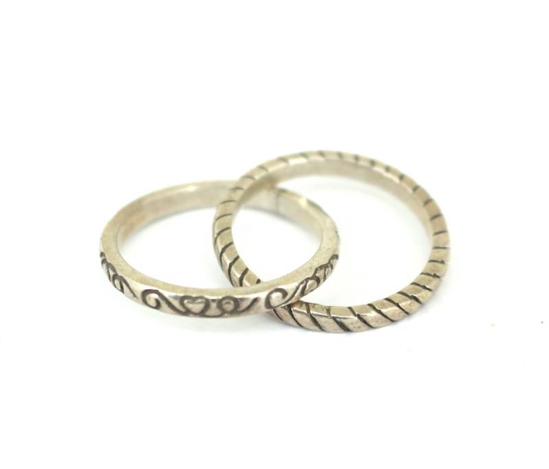 Vintage Schöne Dünne Blätter Band Design Ring 925 Sterling Rg 4281 von GabrielStar