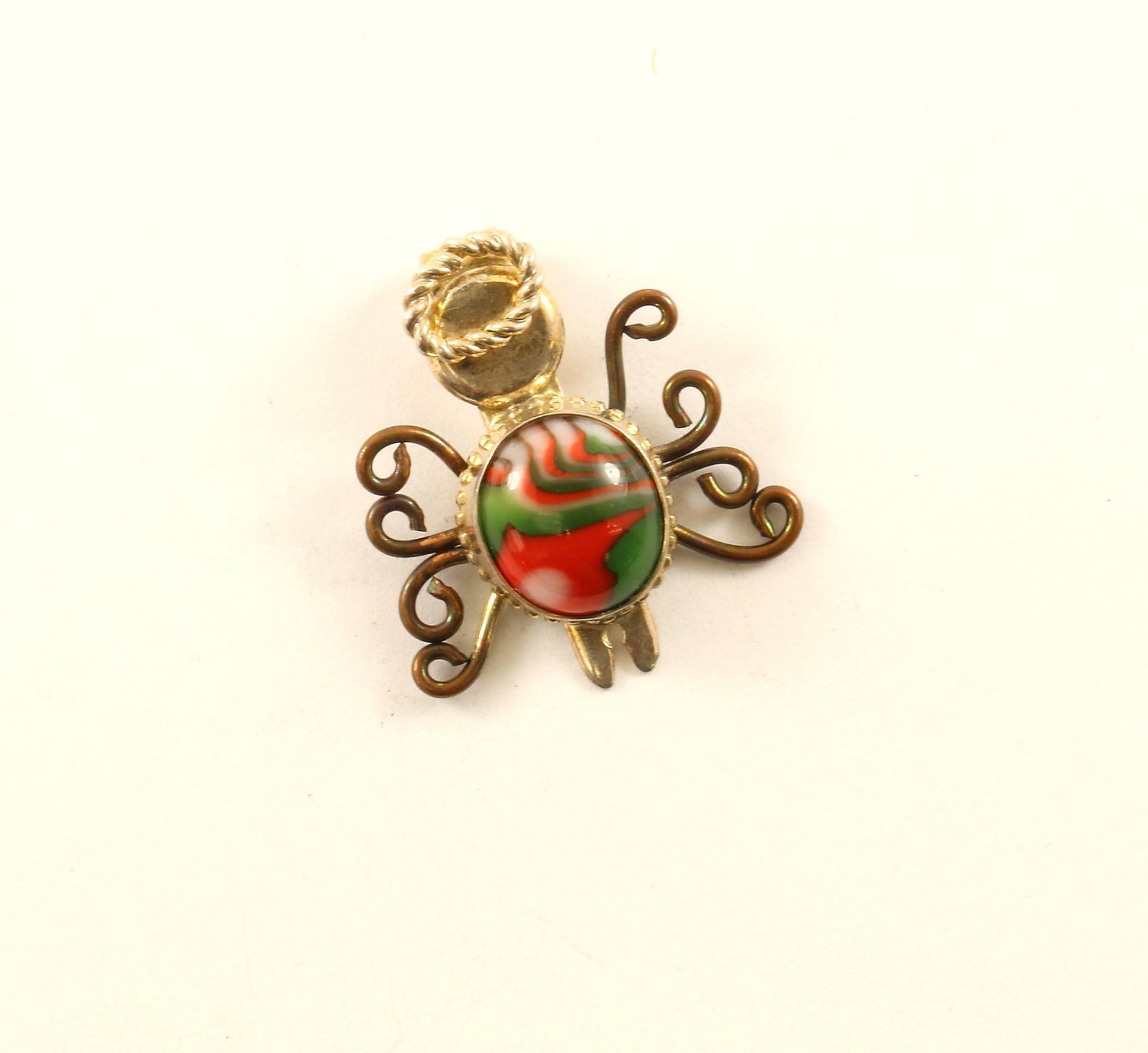 Vintage Schöne Multi Farbe Bug Insekten Design Anhänger 925 Sterling Pd 2029 von GabrielStar