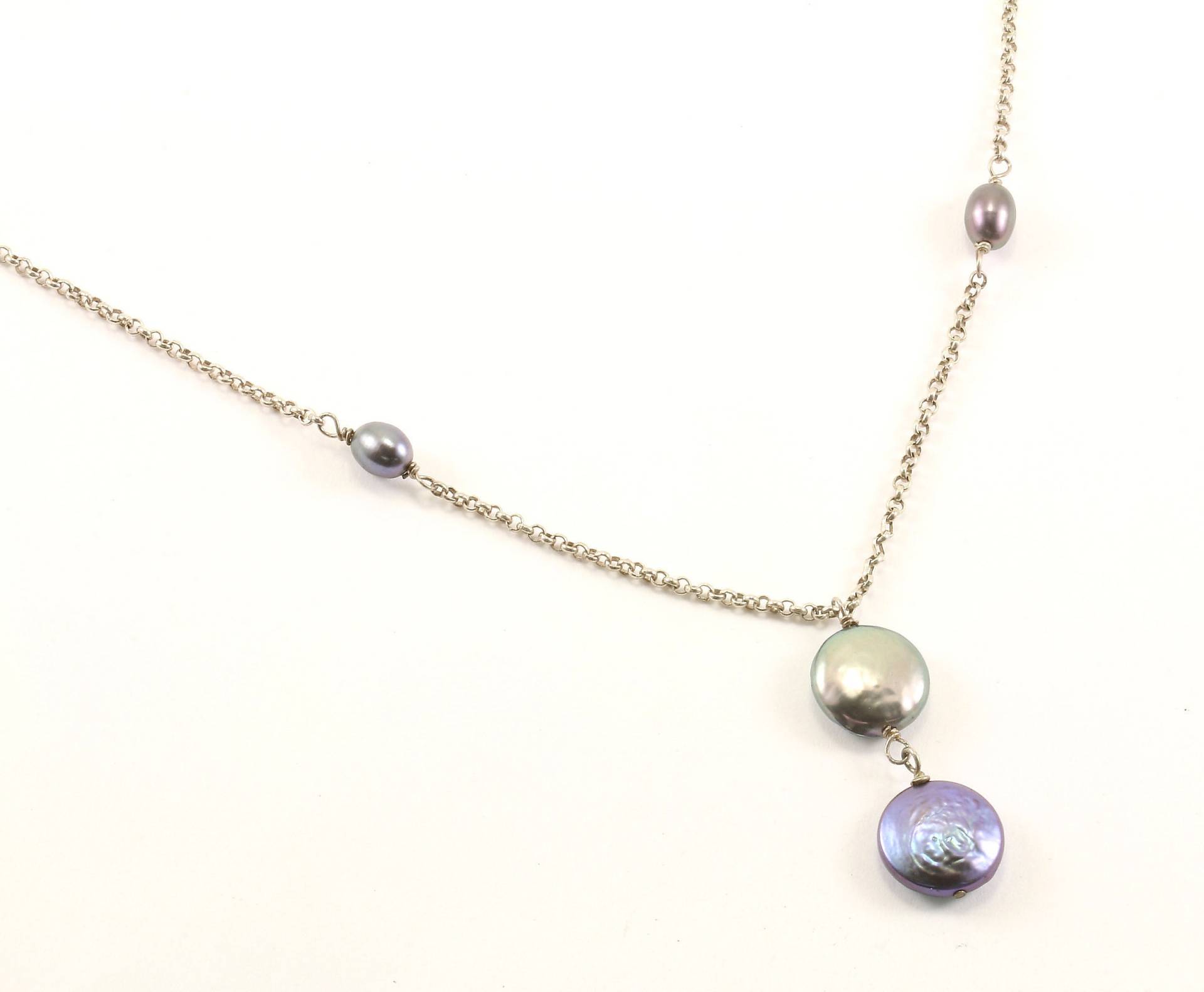 Vintage Schöne Natürliche Perle Perlen Design Halskette 925 Sterling Silber Öffner von GabrielStar