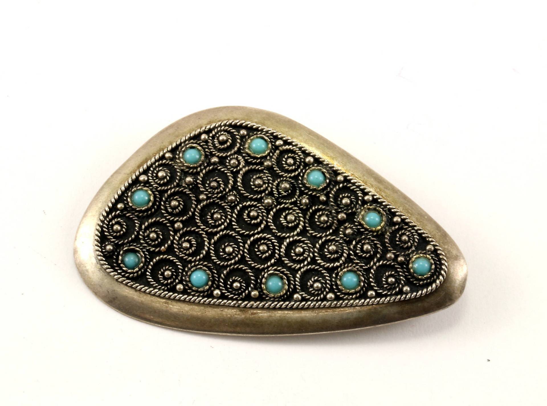Vintage Scroll Design Türkis Pin/Brosche 925 Sterling Silber Bb 901 Vintage Scroll Design Türkis Pin/Brosche 925 Sterling Silber Bb 901 von GabrielStar