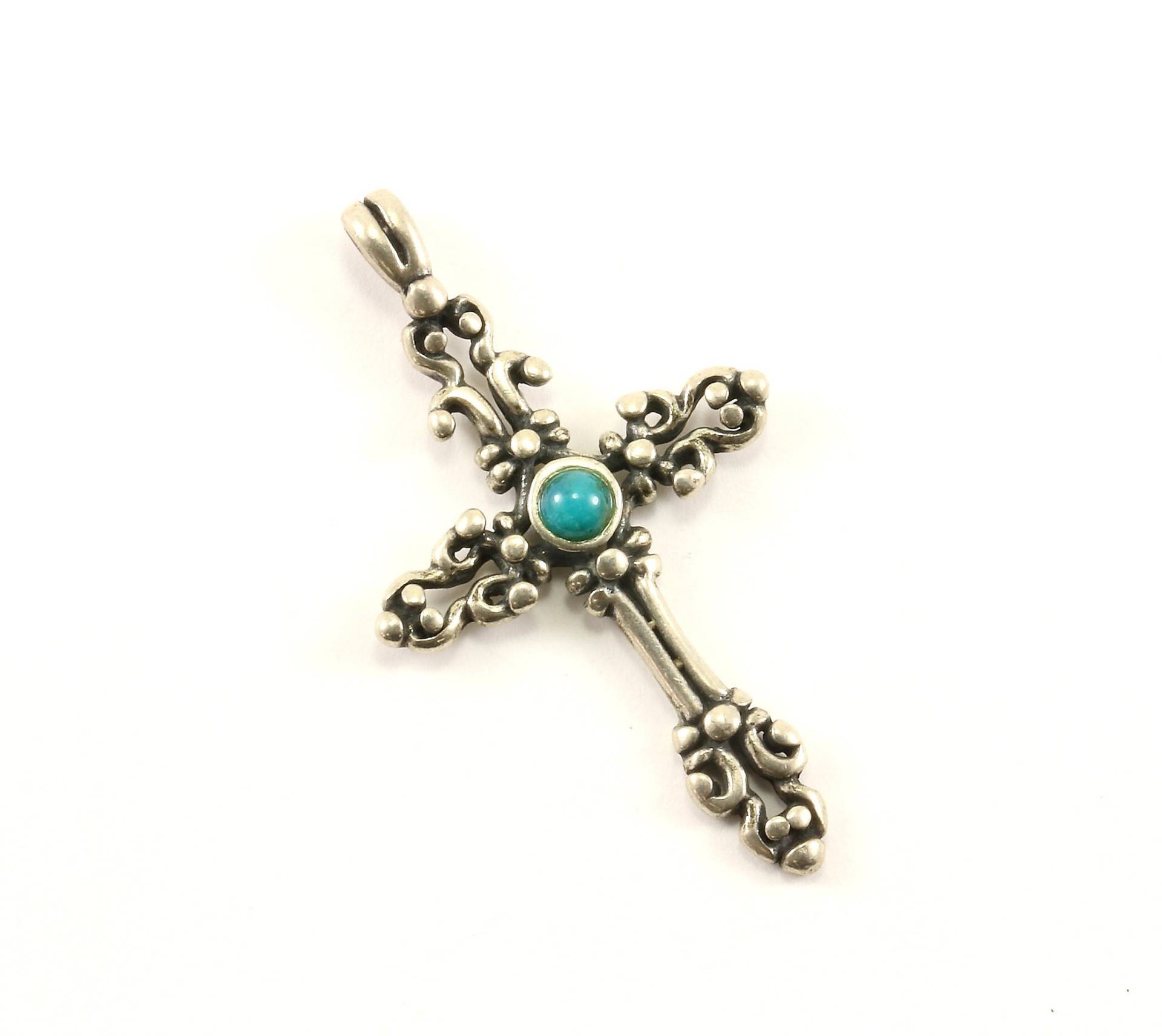 Vintage-Scroll-Schöne Religiöse Kreuz Design Anhänger 925 Sterling Pd 1435 von GabrielStar