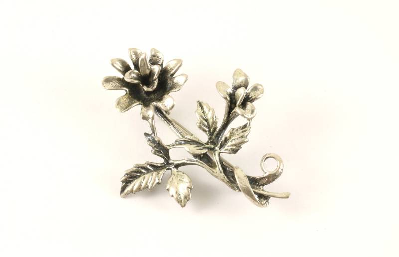 Vintage Silber Blumen Juwel Art Nature Design Anstecknadel/Brosche 925 Sterling Bb 1530 von GabrielStar