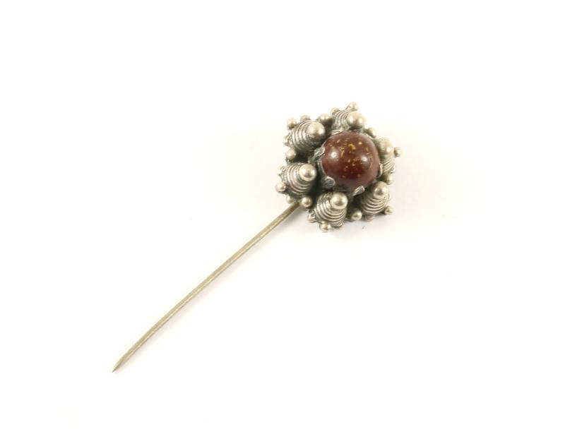Vintage Silber Faux Bernstein Floral Design Pin/Brosche 925 Sterling Bb 1602 von GabrielStar