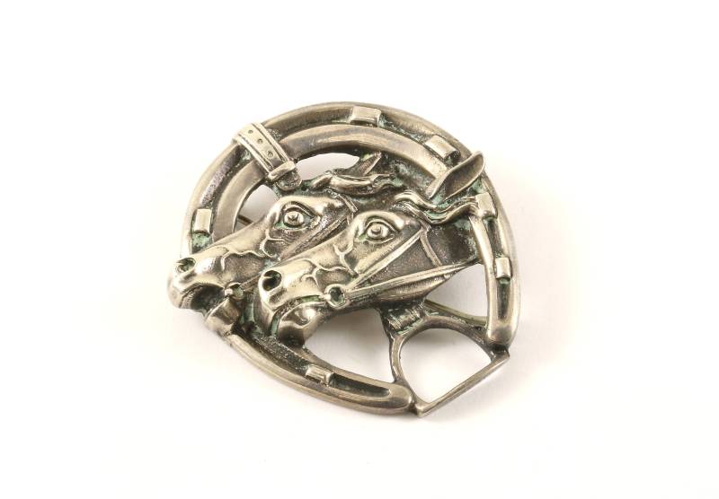 Vintage Silber Hufeisen Form Design Pin/Brosche 925 Sterling Bb 1569 von GabrielStar