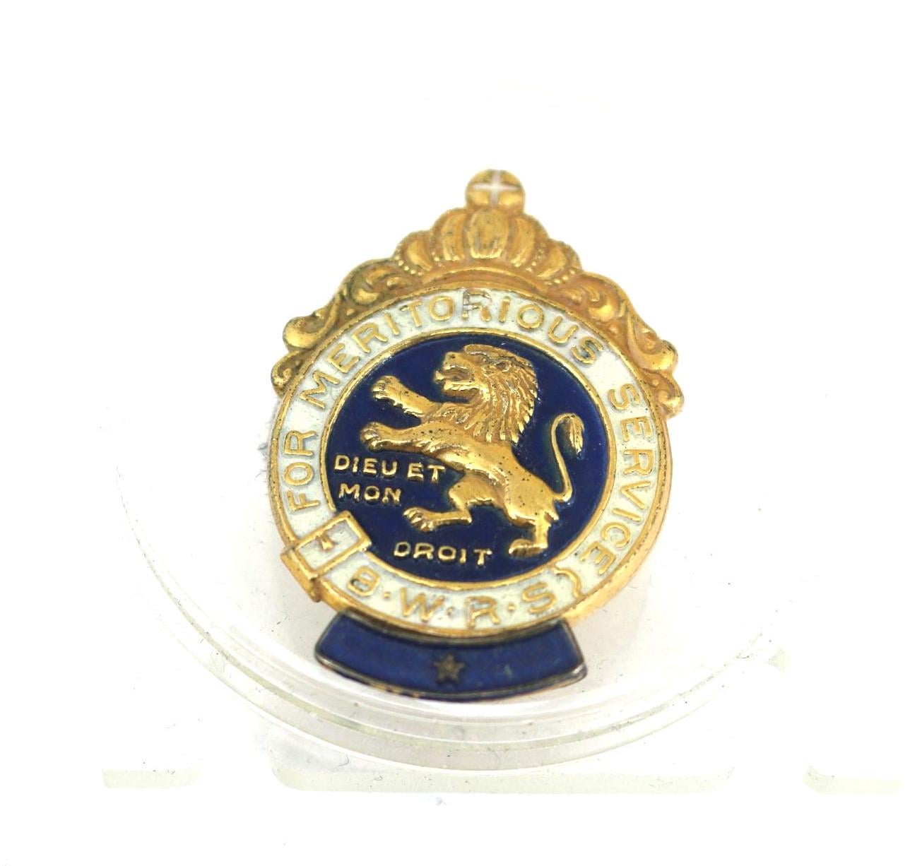 Vintage Silber Meritorious Service Lion Design Pin/Brosche 925 Sterling Bb 1595 von GabrielStar
