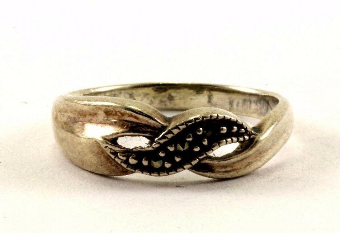 Vintage Size 7 Twisted Design Markasit Bandring 925 Sterling Rg 2493(123757184079 von GabrielStar