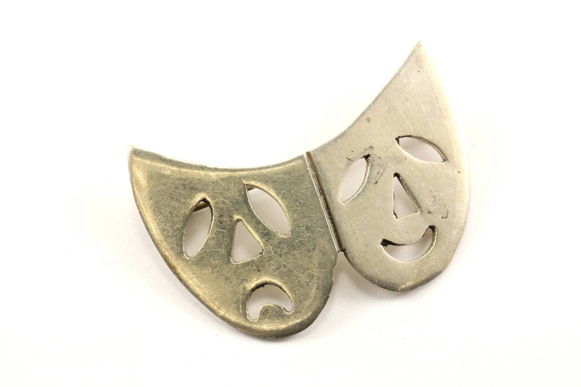 Vintage Tragödie Komödie Drama Theater Maske Pin/Brosche 925 Sterling Bb 1213 von GabrielStar