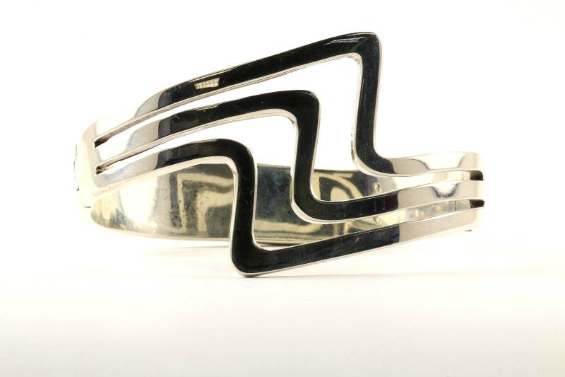 Vintage Wave Design Armreif Armband Sterling Silber Br 2415 von GabrielStar