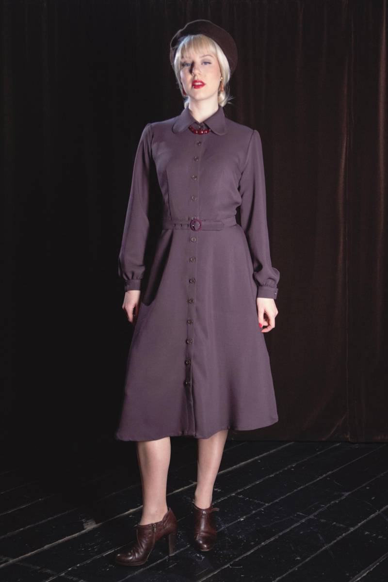 Langärmeliges 40Er Blusenkleid Lauren Im Stil Der von GabrieleSabe