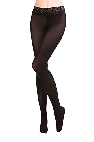 Gabriella Damen Strumpfhose Hipsters Exclusive Microfibre | 40 DEN | GRÖßE M | NERO | Modische Strumpfhose von Gabriella