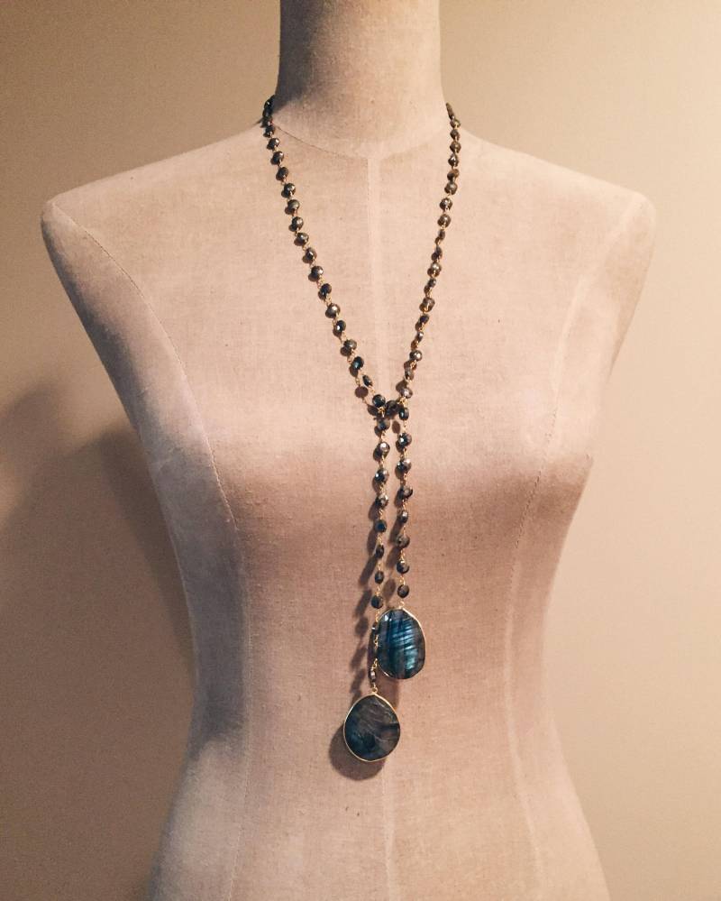 Labradorit Und Pyrit Lariat Labradorit Und Pyrit Lariat von GabrielleStoneDesign
