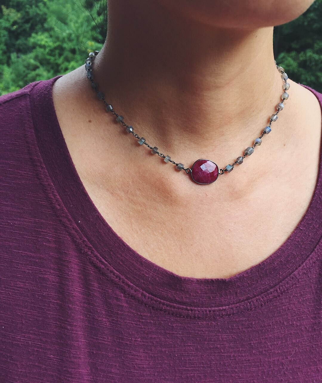 Ruby Gunmetal Halsband Ruby Gunmetal Halsband von GabrielleStoneDesign