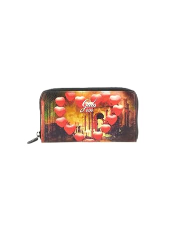 Gabs Lange Geldbörse mit Reißverschluss, aus Leder. Mehrere Fächer für Kreditkarten, Ausweise und Karten, Geldscheinfächer und Münzfach mit Reißverschluss. 19 x 11 x 2 cm, Mehrfarbig mit Vorherrschaft von Gabs