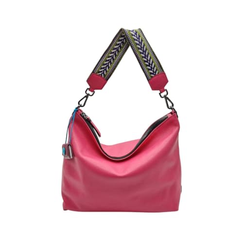 Gabs Schultertasche aus Leder mit Reißverschluss und klassischem Reißverschluss. Innentasche mit Reißverschluss und zwei Taschen für Gegenstände. Verfügt über einen Schultergurt r.., C4538 Azalee, L von Gabs
