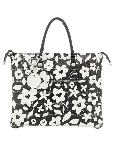 Gabs Tasche G3 Plus TG.M RECYCLE PATCHWORK LEDER + BULLSHINY SILVER SCHWARZ MARGHERITA, Schwarz , Medium von Gabs