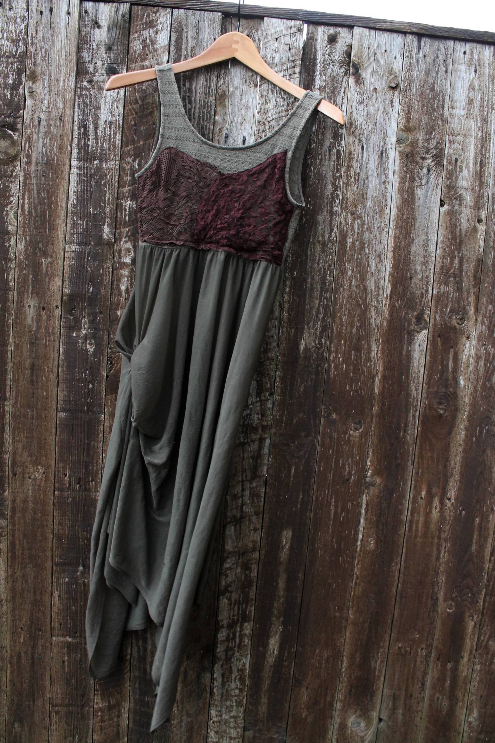 Kleid Mit Spitze Boho Hippie Rave Festvial Clubwear Upcycle Gr S/M von GabundoRecycle