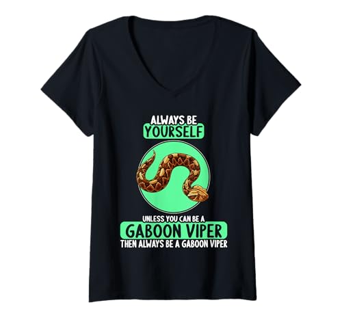 Damen Gabunvipern Gabunviper T-Shirt mit V-Ausschnitt Damen Gabunvipern Gabunviper T-Shirt mit V-Ausschnitt von Gabunvipern Gabunviper Tier Shop