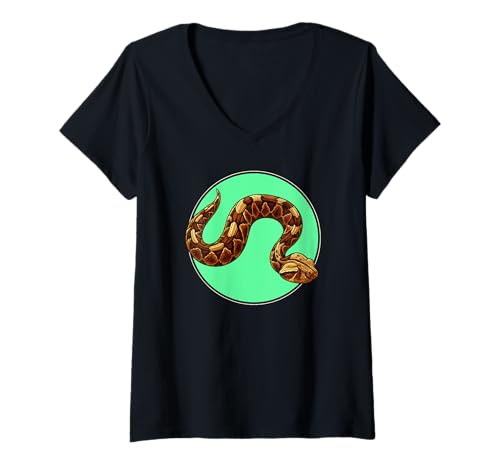 Damen Gabunvipern Gabunviper T-Shirt mit V-Ausschnitt Damen Gabunvipern Gabunviper T-Shirt mit V-Ausschnitt von Gabunvipern Gabunviper Tier Shop