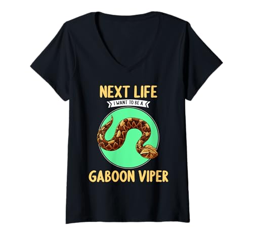 Damen Gabunvipern Gabunviper T-Shirt mit V-Ausschnitt Damen Gabunvipern Gabunviper T-Shirt mit V-Ausschnitt von Gabunvipern Gabunviper Tier Shop