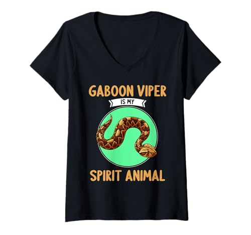 Damen Gabunvipern Gabunviper T-Shirt mit V-Ausschnitt Damen Gabunvipern Gabunviper T-Shirt mit V-Ausschnitt von Gabunvipern Gabunviper Tier Shop