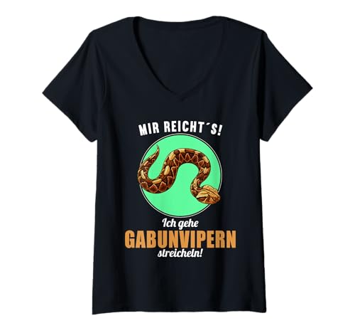 Damen Gabunvipern Gabunviper T-Shirt mit V-Ausschnitt Damen Gabunvipern Gabunviper T-Shirt mit V-Ausschnitt von Gabunvipern Gabunviper Tier Shop