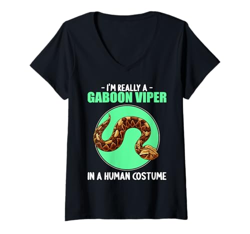 Damen Gabunvipern Gabunviper T-Shirt mit V-Ausschnitt Damen Gabunvipern Gabunviper T-Shirt mit V-Ausschnitt von Gabunvipern Gabunviper Tier Shop