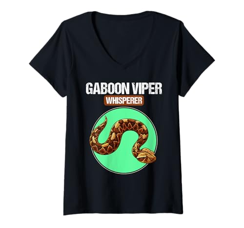 Damen Gabunvipern Gabunviper T-Shirt mit V-Ausschnitt Damen Gabunvipern Gabunviper T-Shirt mit V-Ausschnitt von Gabunvipern Gabunviper Tier Shop