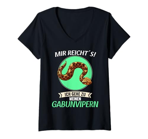 Damen Gabunvipern Gabunviper T-Shirt mit V-Ausschnitt Damen Gabunvipern Gabunviper T-Shirt mit V-Ausschnitt von Gabunvipern Gabunviper Tier Shop
